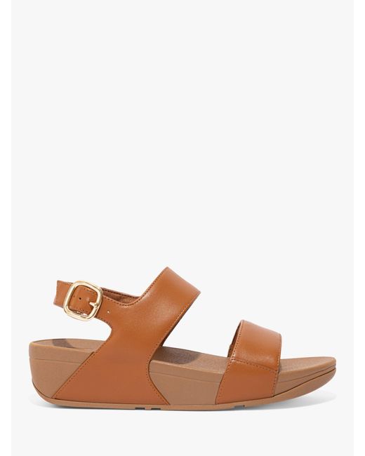 Fitflop Brown Lulu Leather Wedge Heel Sandals