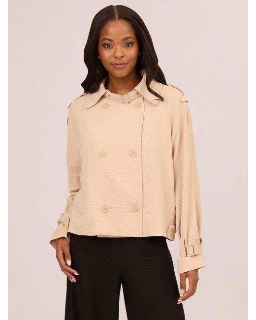 Adrianna Papell Natural Cropped Trench Coat