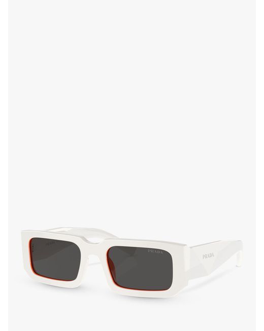 Prada White Pr 06ys Rectangular Sunglasses for men