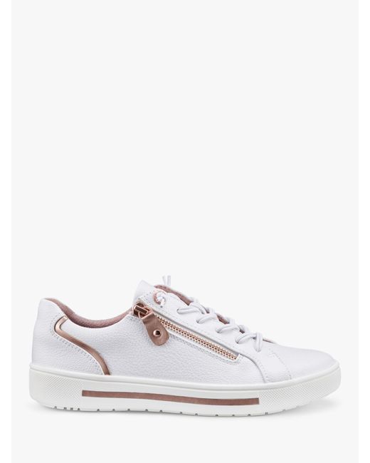 Hotter White Leo Zipped Trainers