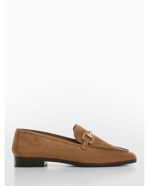 Mango Brown Luz Suede Moccasin Loafers