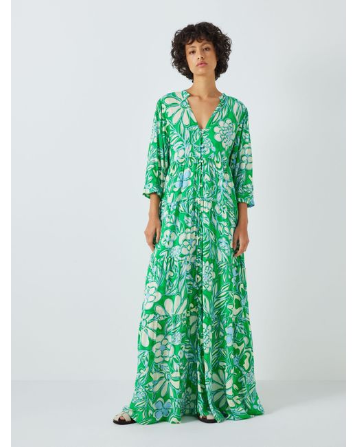 FABIENNE CHAPOT Green Cala Floral Print Maxi Dress