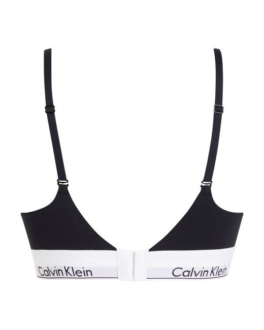 Calvin Klein Black Modern Cotton Wired Plunge Push Up Bra