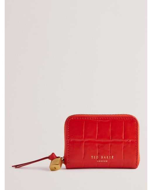 Ted Baker Red Wesmin Small Croc Effect Leather Purse