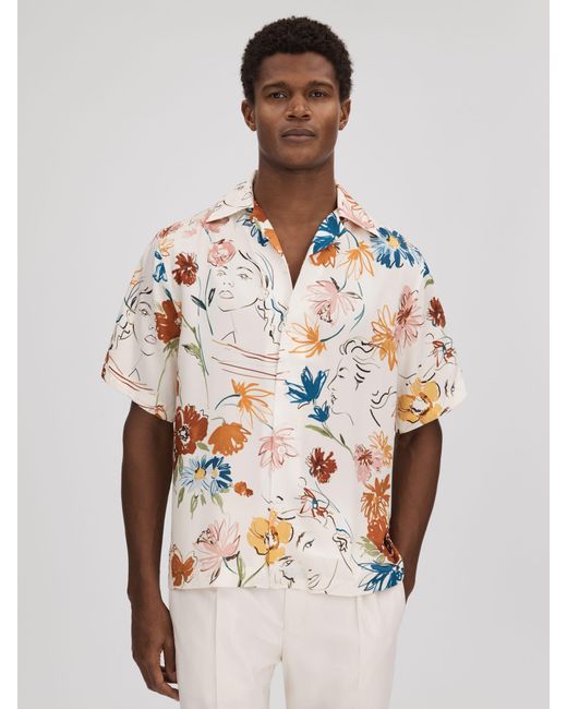 Reiss Natural Serra Short Sleeve Cuban Shirt for men