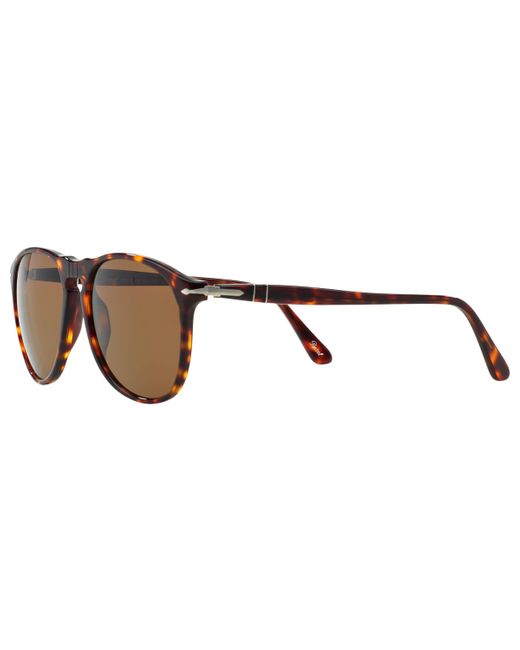 Persol Brown Po9649s Polarised Aviator Frame Sunglasses for men