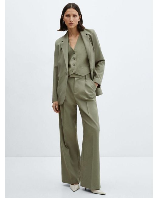 Mango Green Alicante Suit Waistcoat
