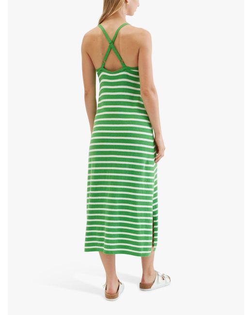 Chinti & Parker Green Breton Stripe Midi Dress