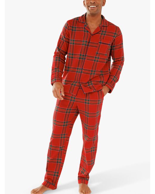 Chelsea Peers Organic Cotton Check Pyjamas in Red for Men | Lyst UK