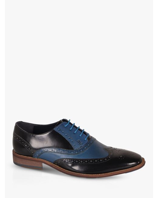 Silver Street London Blue Amen Collection Derry Leather Brogues for men