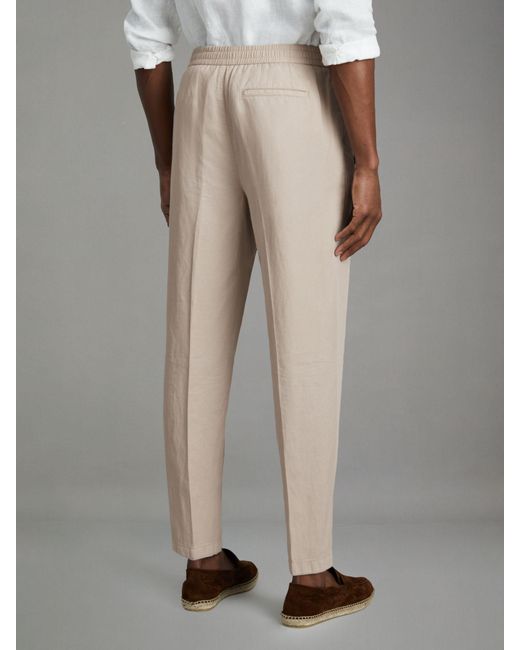 Reiss Gray Pact Linen Blend Trousers for men