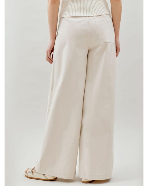 Albaray White Organc Cotton Wide Leg Trousers