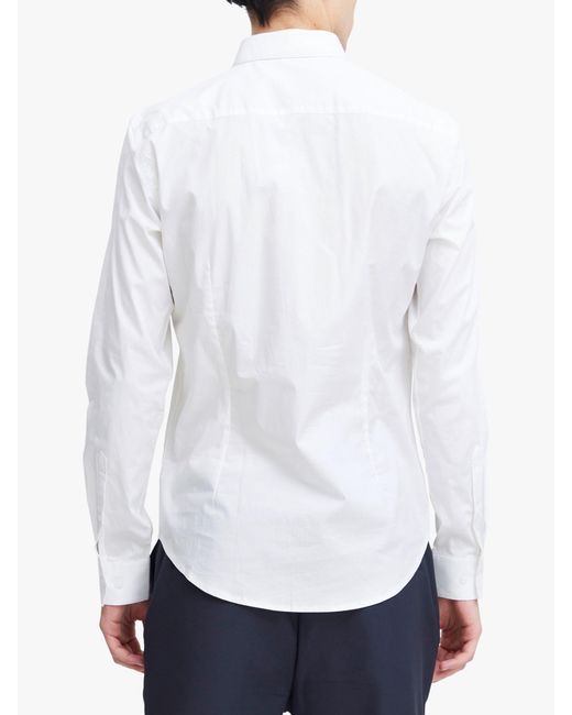 Casual Friday White Palle Slim Fit Stretch Long Sleeve Shirt for men