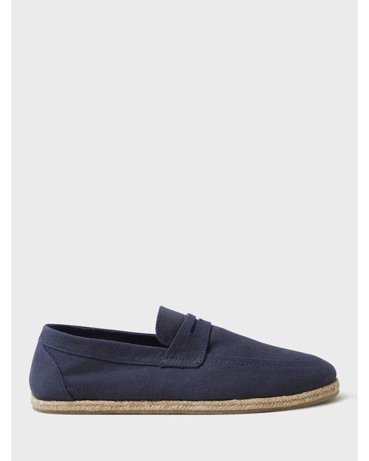 Crew Blue Canvas Espadrille Loafers for men