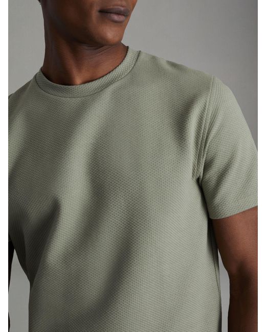 Reiss Green Cooper Cotton Blend T-shirt for men