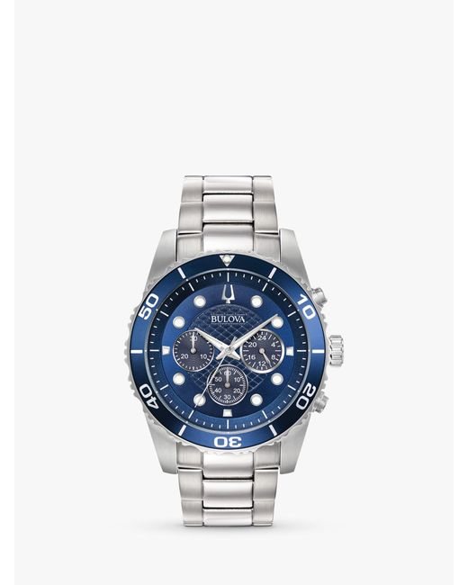 Bulova Blue 98a209 Chronograph Bracelet Strap Watch for men