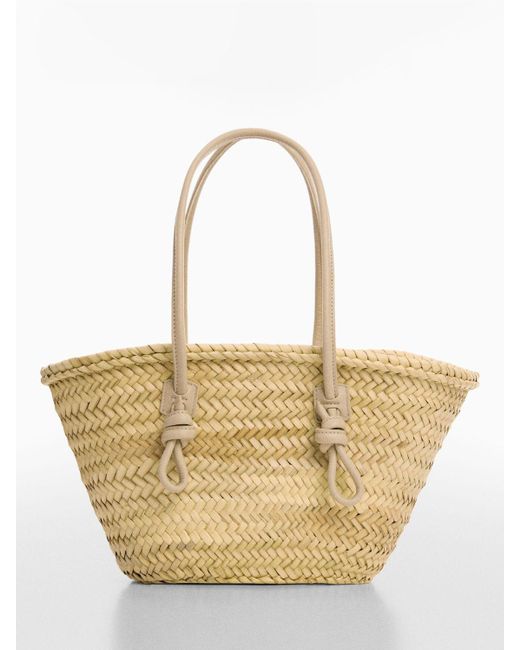 Mango Natural Sabina Woven Palm Leaf Basket Bag