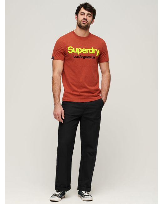 Superdry Red Core Logo Classic Washed T-shirt for men