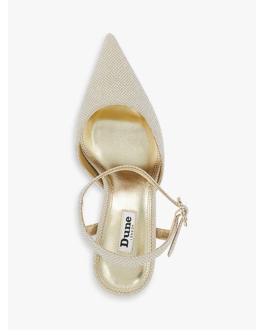 Dune White Channel Slingback Court Shoes