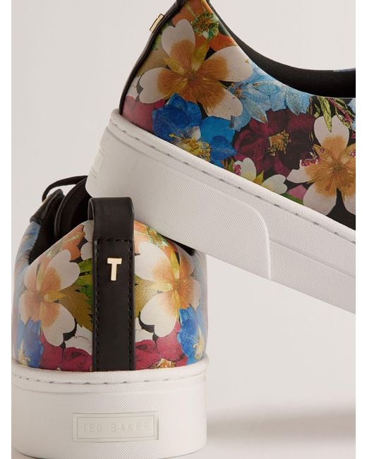 Ted Baker Multicolor Aleeson Floral Print Cupsole Trainer