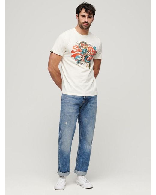 Superdry White Tokyo Graphic T-shirt for men
