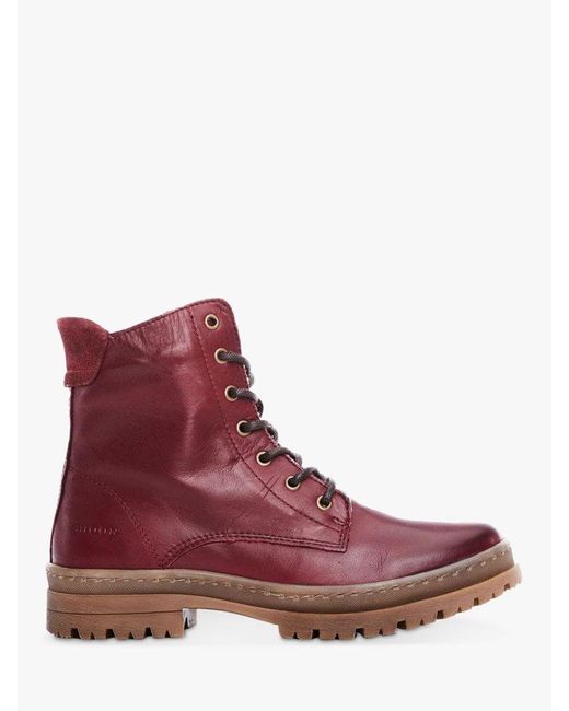 Moda In Pelle Red Shoon Irlam Leather Lace Up Ankle Boots