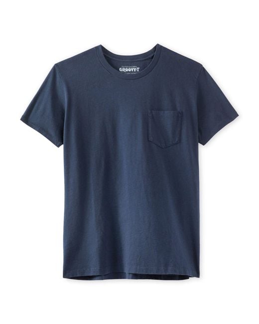 Outerknown Blue Groovy Pocket Short Sleeve T-shirt for men