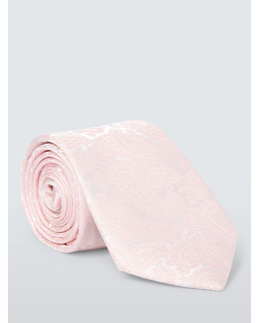 John Lewis Pink Silk Paisley Tie for men