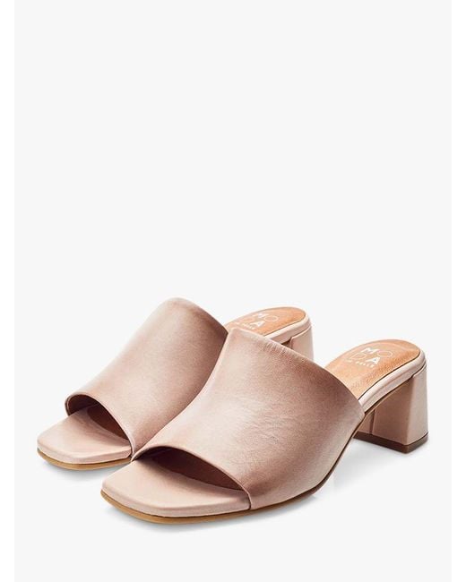 Moda In Pelle Pink Mikia Burnished Leather Mules