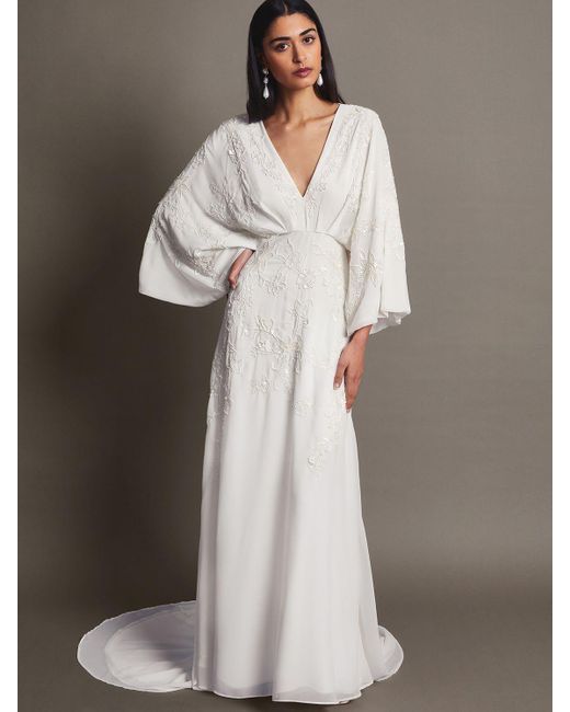 Monsoon White Camilla Embroided Wedding Dress