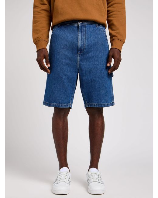 Lee Jeans Blue Carpenter Relaxed Fit Denim Shorts for men