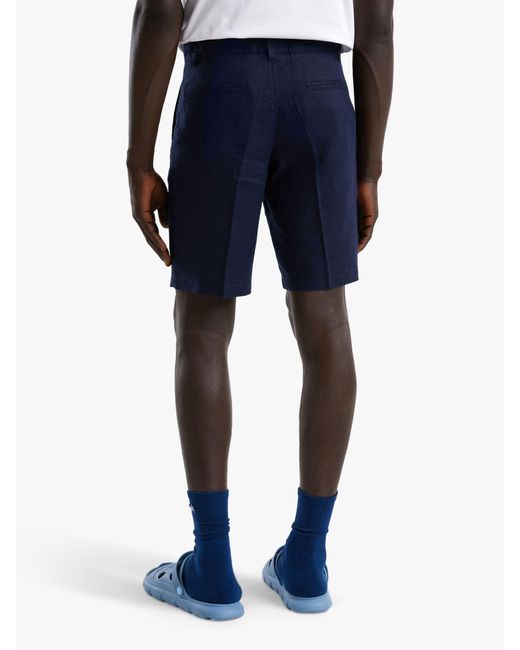 Benetton Blue Linen Shorts for men