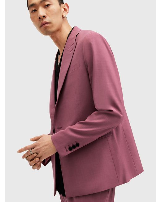 AllSaints Purple Aura Skinny Fit Blazer for men