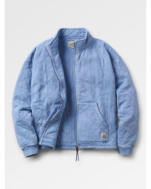 Passenger Blue Organic Cotton Blend Quilted Zip Jacket