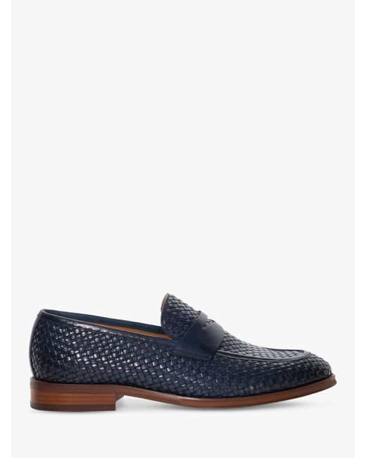 Dune Blue Saharas Leather Penny Loafers for men