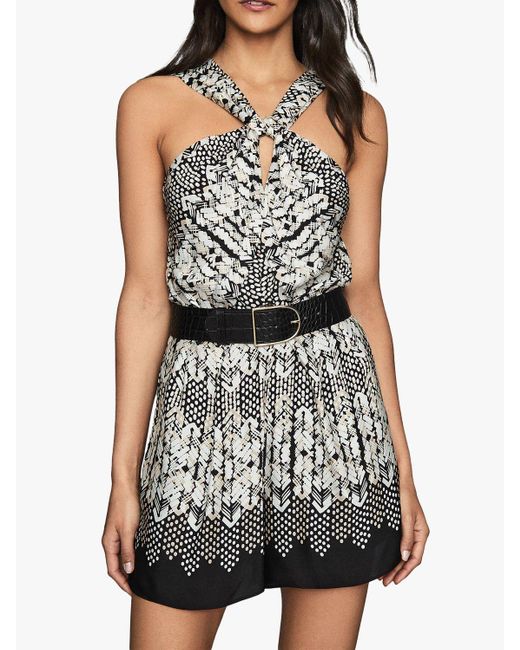 reiss lace trim utility dress
