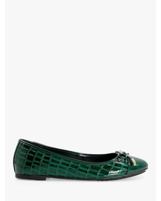 Dune Hartlyn Croc Effect Ballet Pumps in Green Lyst UK