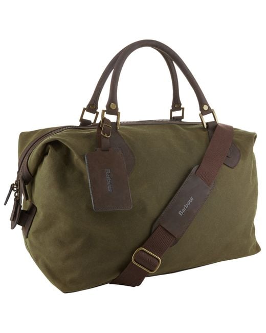 Barbour Wax Cotton Travel Explorer Holdall in Green for Men | Lyst UK