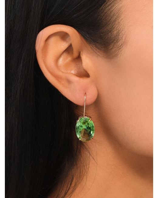 Ralph Lauren Green Lauren Oval Stone Drop Earrings