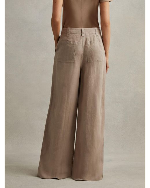 Reiss Natural Petie Demi Garment Dyed Linen Trousers