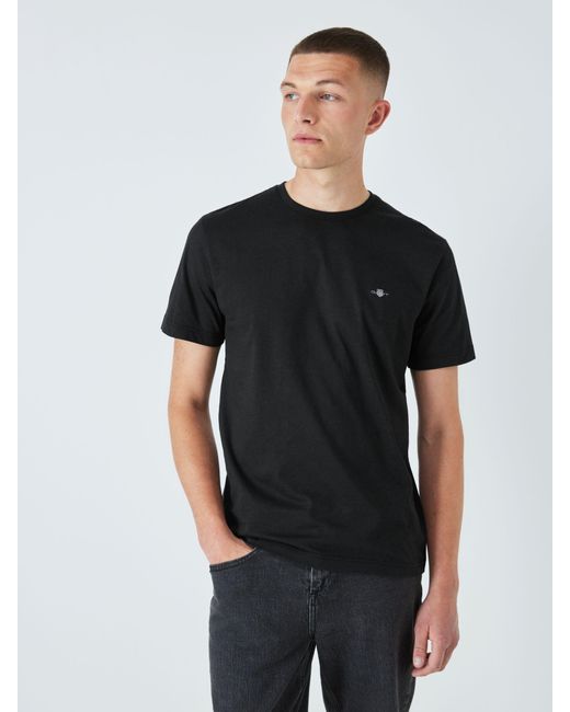 Gant Black Regular Shield Short Sleeve T-shirt for men
