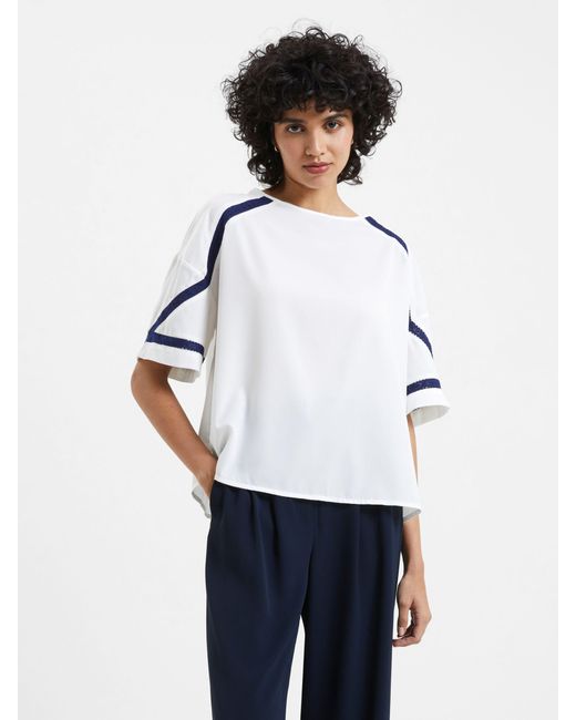 French Connection White Light Crepe Top