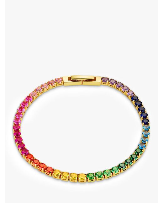 Orelia Metallic Rainbow Cubic Zirconia Tennis Bracelet