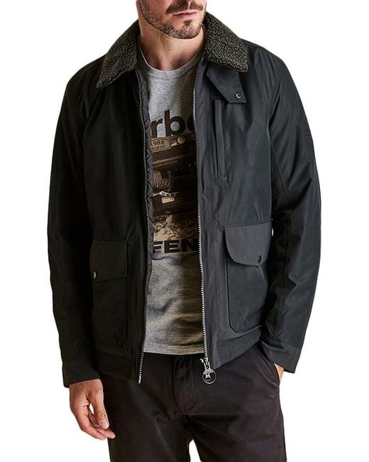 Barbour Black Land Rover Defender Afore Waterproof Jacket for men