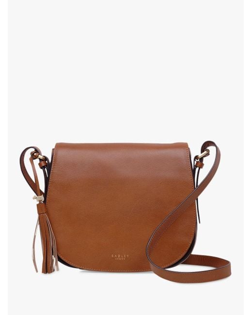 radley brown leather cross body bag