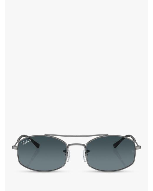 Ray-Ban Gray Rb37190 Polarised Oval Sunglasses