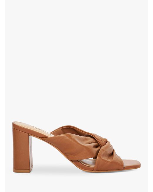 Dune Brown Maizing Soft Leather Twist Mules