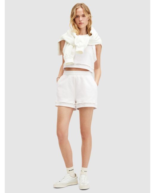 AllSaints White Ewelina Lila Shorts