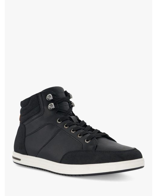 Dune Blue Sutton Leather High-top Trainers for men