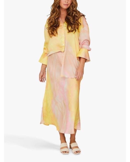 A-View Yellow Carry Midi Skirt